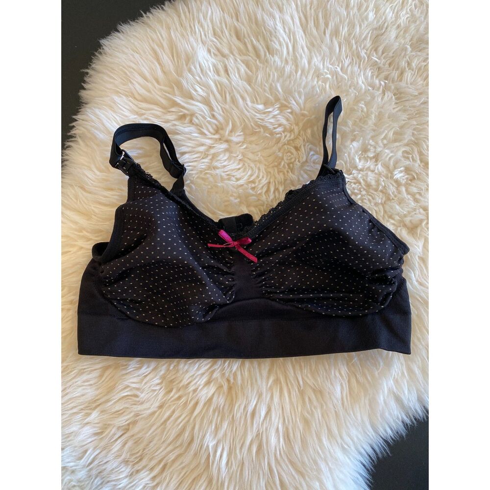 Anita Seamless Stretch Nursing Maternity Bra Size Small Black Dot 5097